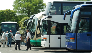Buses parked